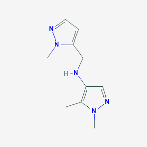 molecular formula C10H15N5 B11737712 1,5-Dimethyl-N-[(1-methyl-1H-pyrazol-5-YL)methyl]-1H-pyrazol-4-amine 