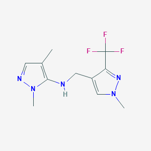 1,4-dimethyl-N-{[1-methyl-3-(trifluoromethyl)-1H-pyrazol-4-yl]methyl}-1H-pyrazol-5-amine