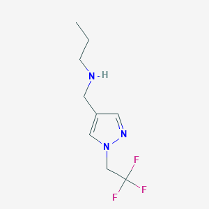 molecular formula C9H14F3N3 B11737766 propyl({[1-(2,2,2-trifluoroethyl)-1H-pyrazol-4-yl]methyl})amine 