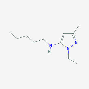 molecular formula C11H21N3 B11737804 1-ethyl-3-methyl-N-pentyl-1H-pyrazol-5-amine 