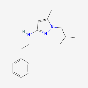 molecular formula C16H23N3 B11737805 5-methyl-1-(2-methylpropyl)-N-(2-phenylethyl)-1H-pyrazol-3-amine 