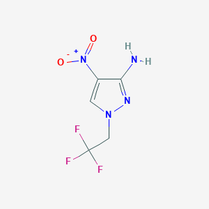 molecular formula C5H5F3N4O2 B11737830 4-Nitro-1-(2,2,2-trifluoroethyl)-1H-pyrazol-3-amine 