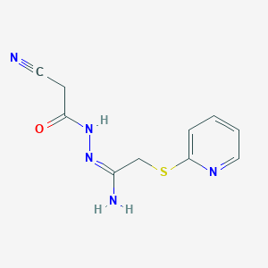 molecular formula C10H11N5OS B11737855 N-[(E)-(1-amino-2-pyridin-2-ylsulfanylethylidene)amino]-2-cyanoacetamide 