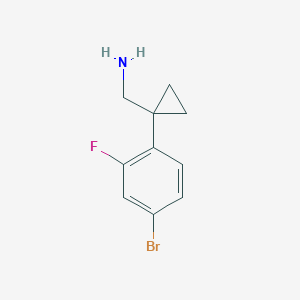 molecular formula C10H11BrFN B11737872 1-(4-Bromo-2-fluorophenyl)cyclopropanemethanamine CAS No. 1379313-62-8