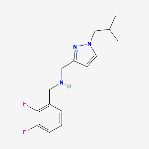 molecular formula C15H19F2N3 B11737874 [(2,3-difluorophenyl)methyl]({[1-(2-methylpropyl)-1H-pyrazol-3-yl]methyl})amine 