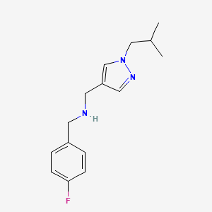 molecular formula C15H20FN3 B11737880 [(4-fluorophenyl)methyl]({[1-(2-methylpropyl)-1H-pyrazol-4-yl]methyl})amine 