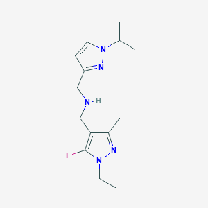 molecular formula C14H22FN5 B11737894 [(1-ethyl-5-fluoro-3-methyl-1H-pyrazol-4-yl)methyl]({[1-(propan-2-yl)-1H-pyrazol-3-yl]methyl})amine 