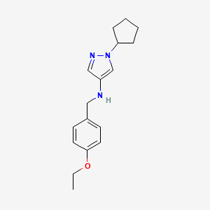 molecular formula C17H23N3O B11737900 1-cyclopentyl-N-[(4-ethoxyphenyl)methyl]-1H-pyrazol-4-amine 