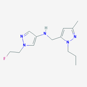 molecular formula C13H20FN5 B11737925 1-(2-fluoroethyl)-N-[(3-methyl-1-propyl-1H-pyrazol-5-yl)methyl]-1H-pyrazol-4-amine CAS No. 1856021-46-9