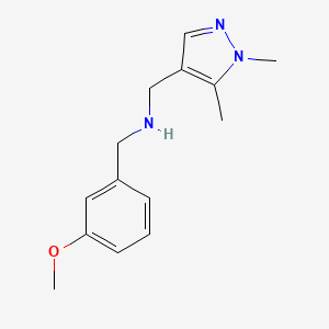 molecular formula C14H19N3O B11737941 [(1,5-dimethyl-1H-pyrazol-4-yl)methyl][(3-methoxyphenyl)methyl]amine 