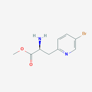 molecular formula C9H11BrN2O2 B11737942 methyl (2S)-2-amino-3-(5-bromopyridin-2-yl)propanoate 