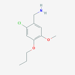 molecular formula C11H16ClNO2 B11737974 1-(2-Chloro-5-methoxy-4-propoxyphenyl)methanamine CAS No. 937597-20-1