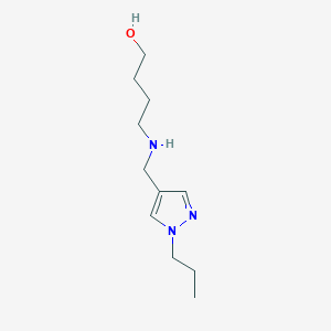 molecular formula C11H21N3O B11737978 4-{[(1-propyl-1H-pyrazol-4-yl)methyl]amino}butan-1-ol 