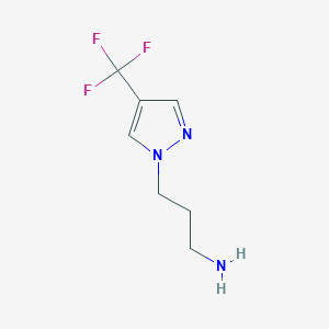 molecular formula C7H10F3N3 B11737981 3-[4-(trifluoromethyl)-1H-pyrazol-1-yl]propan-1-amine 