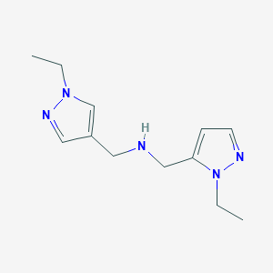 molecular formula C12H19N5 B11738002 [(1-ethyl-1H-pyrazol-4-yl)methyl][(1-ethyl-1H-pyrazol-5-yl)methyl]amine 