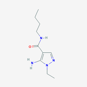 molecular formula C10H18N4O B11738008 5-Amino-N-butyl-1-ethyl-1H-pyrazole-4-carboxamide 