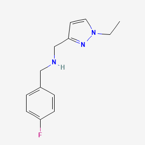 molecular formula C13H16FN3 B11738031 [(1-ethyl-1H-pyrazol-3-yl)methyl][(4-fluorophenyl)methyl]amine 