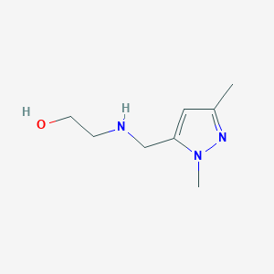 molecular formula C8H15N3O B11738061 2-{[(1,3-dimethyl-1H-pyrazol-5-yl)methyl]amino}ethan-1-ol 