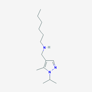 hexyl({[5-methyl-1-(propan-2-yl)-1H-pyrazol-4-yl]methyl})amine