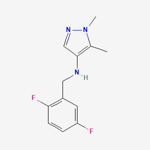 molecular formula C12H13F2N3 B11738066 N-(2,5-Difluorobenzyl)-1,5-dimethyl-1H-pyrazol-4-amine 