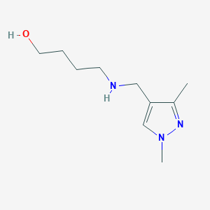 molecular formula C10H19N3O B11738073 4-{[(1,3-dimethyl-1H-pyrazol-4-yl)methyl]amino}butan-1-ol 