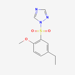 molecular formula C11H13N3O3S B1173812 1-[(5-ethyl-2-methoxyphenyl)sulfonyl]-1H-1,2,4-triazole 
