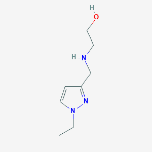 molecular formula C8H15N3O B11738159 2-[(1-Ethyl-1H-pyrazol-3-ylmethyl)-amino]-ethanol 