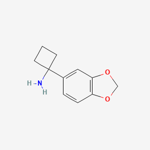 molecular formula C11H13NO2 B11738183 1-(1,3-Benzodioxol-5-YL)cyclobutanamine CAS No. 1152590-55-0