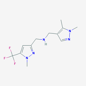 [(1,5-dimethyl-1H-pyrazol-4-yl)methyl]({[1-methyl-5-(trifluoromethyl)-1H-pyrazol-3-yl]methyl})amine