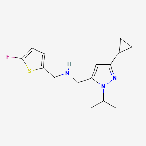 molecular formula C15H20FN3S B11738236 {[3-cyclopropyl-1-(propan-2-yl)-1H-pyrazol-5-yl]methyl}[(5-fluorothiophen-2-yl)methyl]amine 