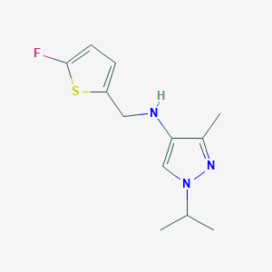 molecular formula C12H16FN3S B11738273 N-[(5-fluorothiophen-2-yl)methyl]-3-methyl-1-(propan-2-yl)-1H-pyrazol-4-amine 