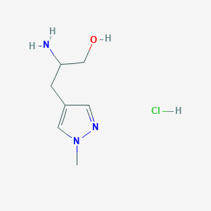 molecular formula C7H14ClN3O B11738279 2-Amino-3-(1-methyl-1H-pyrazol-4-yl)propan-1-ol hydrochloride CAS No. 1314915-89-3