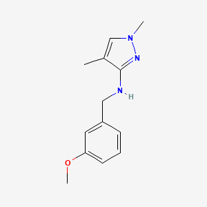 molecular formula C13H17N3O B11738281 N-(3-methoxybenzyl)-1,4-dimethyl-1H-pyrazol-3-amine CAS No. 1856023-32-9