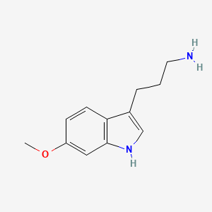 molecular formula C12H16N2O B11738286 3-(6-Methoxy-3-indolyl)-1-propanamine 