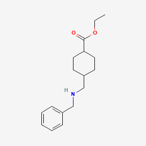 molecular formula C17H25NO2 B11738328 Ethyl 4-[(benzylamino)methyl]cyclohexane-1-carboxylate 