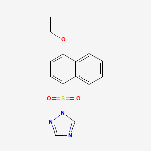 molecular formula C14H13N3O3S B1173837 1-[(4-ethoxy-1-naphthyl)sulfonyl]-1H-1,2,4-triazole 