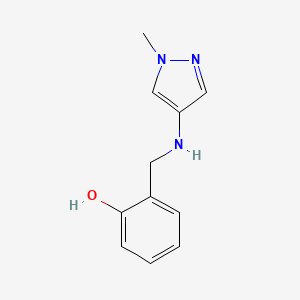 molecular formula C11H13N3O B11738372 2-{[(1-Methyl-1H-pyrazol-4-YL)amino]methyl}phenol 