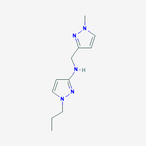 molecular formula C11H17N5 B11738380 N-[(1-Methyl-1H-pyrazol-3-YL)methyl]-1-propyl-1H-pyrazol-3-amine 