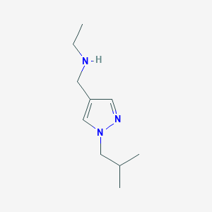 molecular formula C10H19N3 B11738388 ethyl({[1-(2-methylpropyl)-1H-pyrazol-4-yl]methyl})amine 