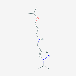 molecular formula C13H25N3O B11738407 {[1-(propan-2-yl)-1H-pyrazol-4-yl]methyl}[3-(propan-2-yloxy)propyl]amine 