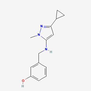 3-{[(3-cyclopropyl-1-methyl-1H-pyrazol-5-yl)amino]methyl}phenol