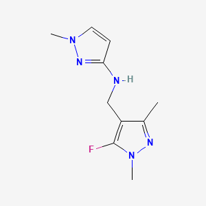 molecular formula C10H14FN5 B11738459 N-[(5-fluoro-1,3-dimethyl-1H-pyrazol-4-yl)methyl]-1-methyl-1H-pyrazol-3-amine 