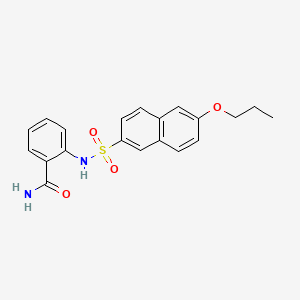 molecular formula C20H20N2O4S B1173847 2-(6-Propoxynaphthalene-2-sulfonamido)benzamide 