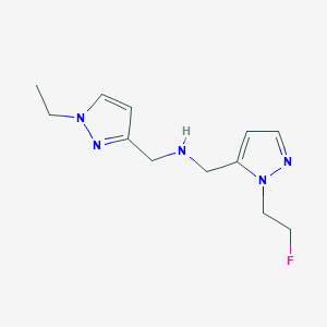 molecular formula C12H18FN5 B11738478 [(1-ethyl-1H-pyrazol-3-yl)methyl]({[1-(2-fluoroethyl)-1H-pyrazol-5-yl]methyl})amine CAS No. 1856024-14-0