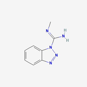 molecular formula C8H9N5 B11738480 N'-methyl-1H-1,2,3-benzotriazole-1-carboximidamide 