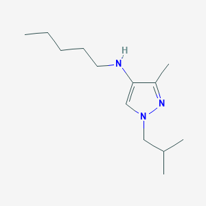 molecular formula C13H25N3 B11738483 3-methyl-1-(2-methylpropyl)-N-pentyl-1H-pyrazol-4-amine CAS No. 1856026-89-5