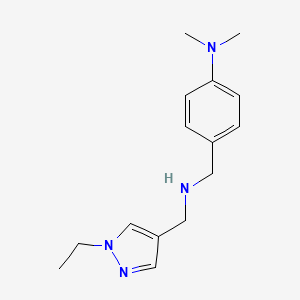 molecular formula C15H22N4 B11738489 4-({[(1-ethyl-1H-pyrazol-4-yl)methyl]amino}methyl)-N,N-dimethylaniline 