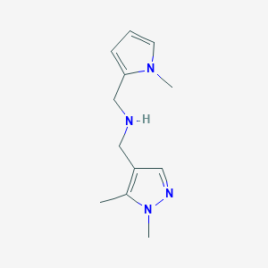 molecular formula C12H18N4 B11738530 [(1,5-dimethyl-1H-pyrazol-4-yl)methyl][(1-methyl-1H-pyrrol-2-yl)methyl]amine 