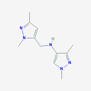 molecular formula C11H17N5 B11738534 N-[(1,3-dimethyl-1H-pyrazol-5-yl)methyl]-1,3-dimethyl-1H-pyrazol-4-amine 