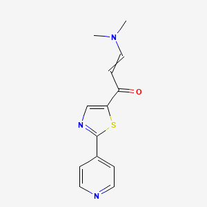 molecular formula C13H13N3OS B11738541 3-(Dimethylamino)-1-[2-(pyridin-4-yl)-1,3-thiazol-5-yl]prop-2-en-1-one 